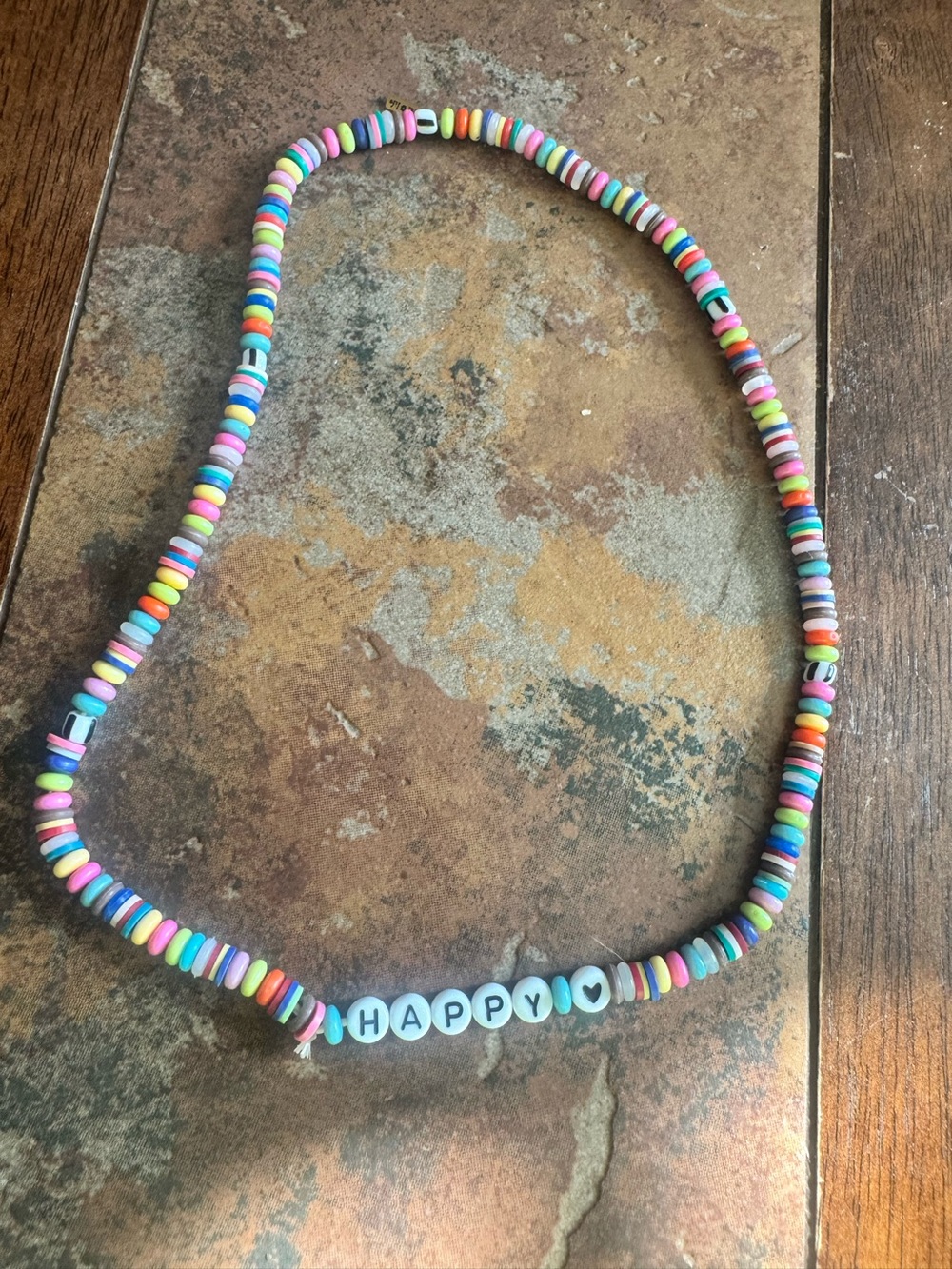 Natural Life Multicolor 'HAPPY' Beaded Necklace/Bracelet - Fun Rainbow Accessory